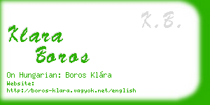 klara boros business card